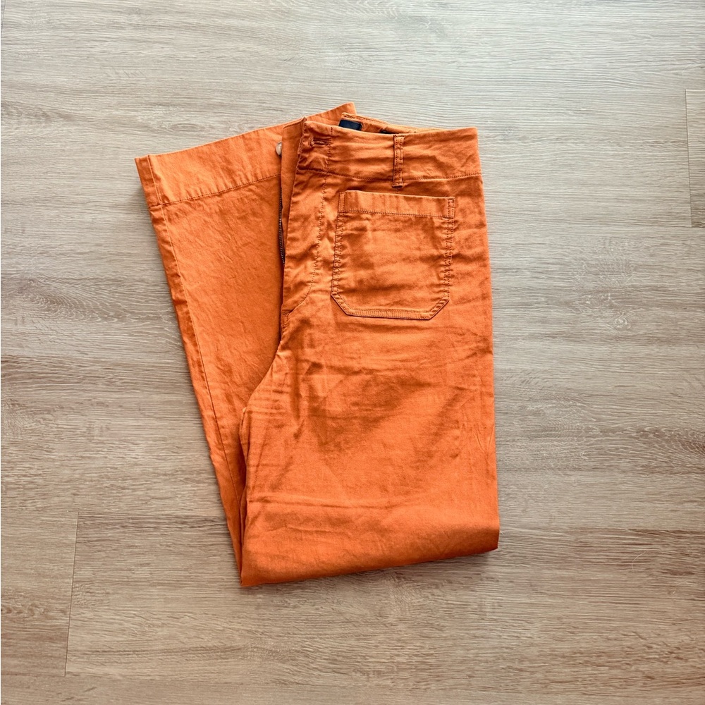 Anthropologie Maeve Colette Magic Fabric Crop Wide Leg Pants - Copper, 29 Tall